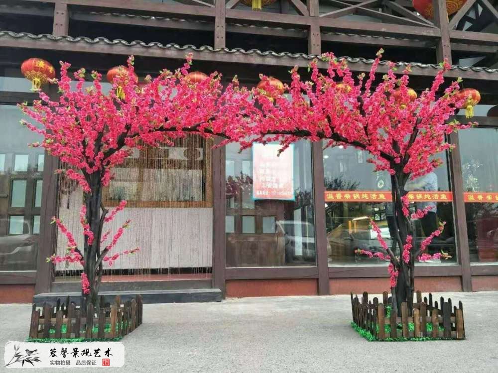 仿真桃花樹大門假樹大門